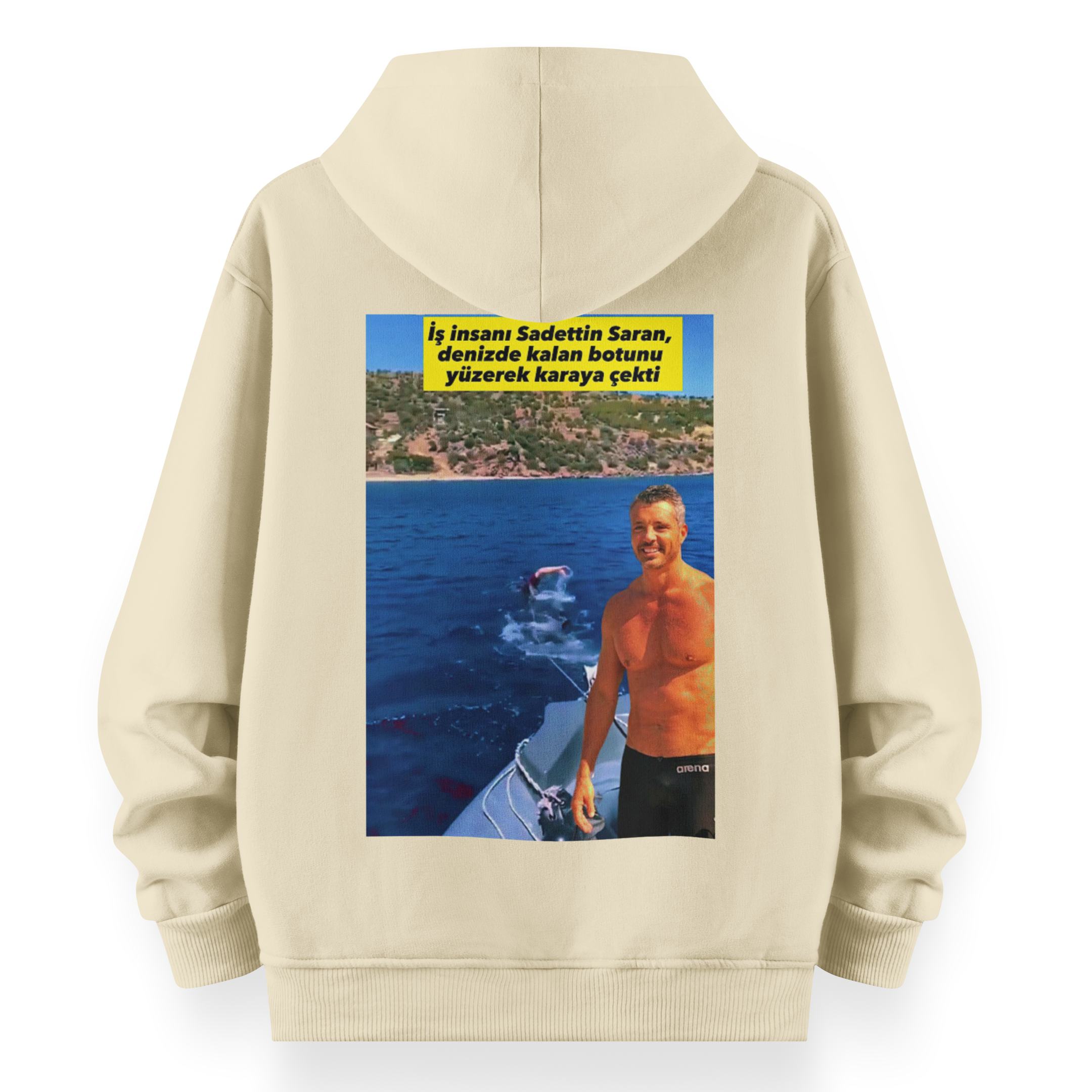 Saadettin Saran " Yüzerek Bot Çekiyor" Hoodie