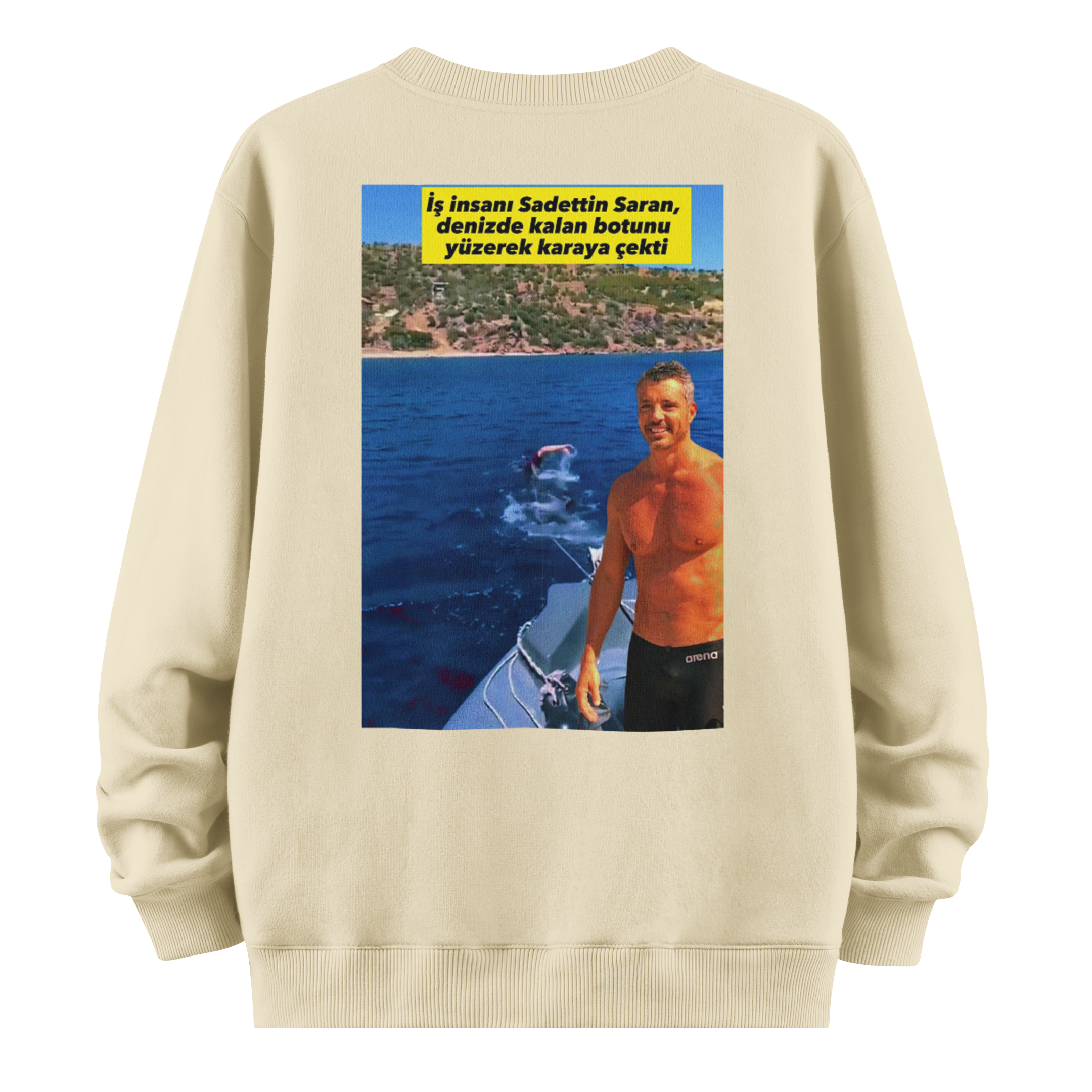 Saadettin Saran " Yüzerek Bot Çekiyor" Sweatshirt