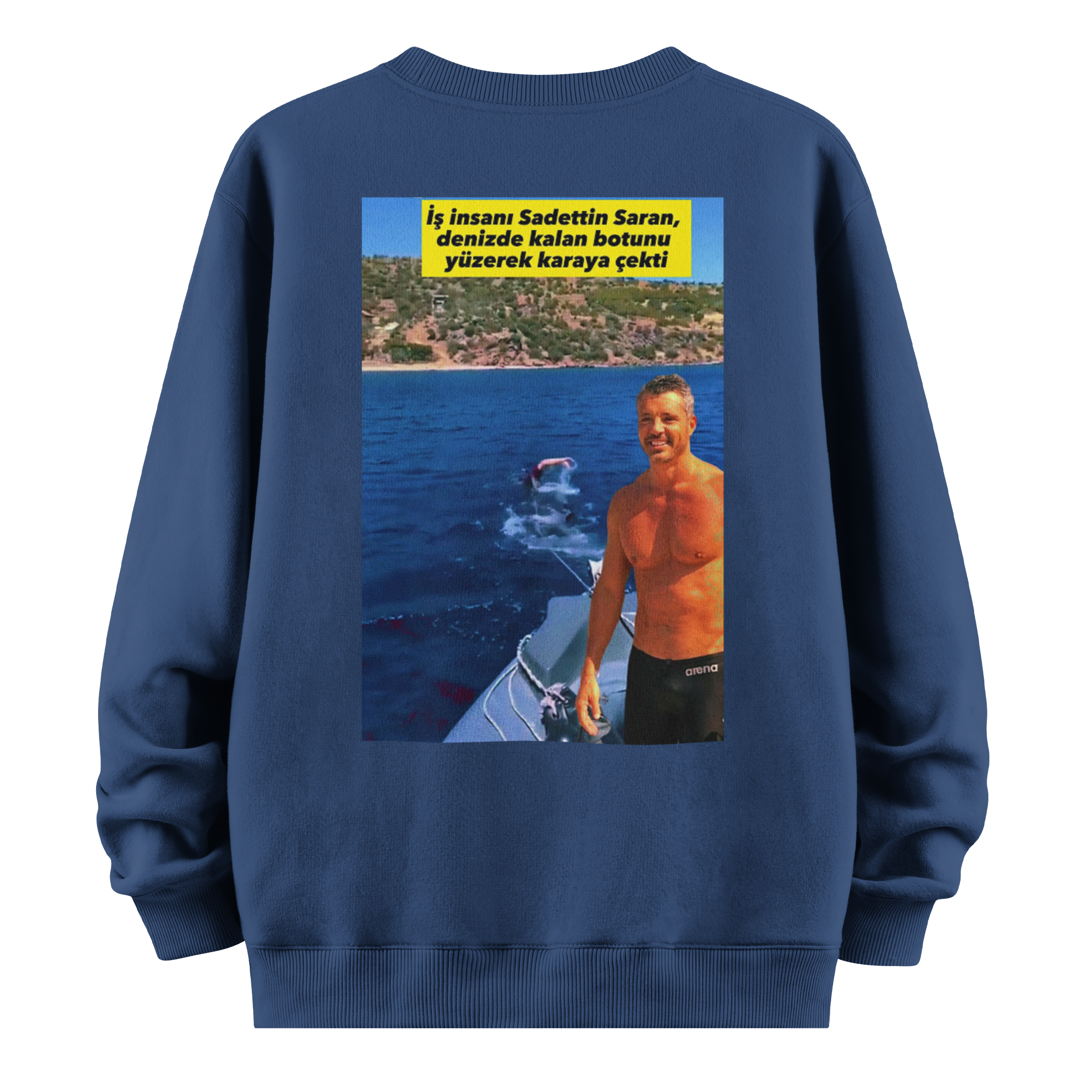 Saadettin Saran " Yüzerek Bot Çekiyor" Sweatshirt