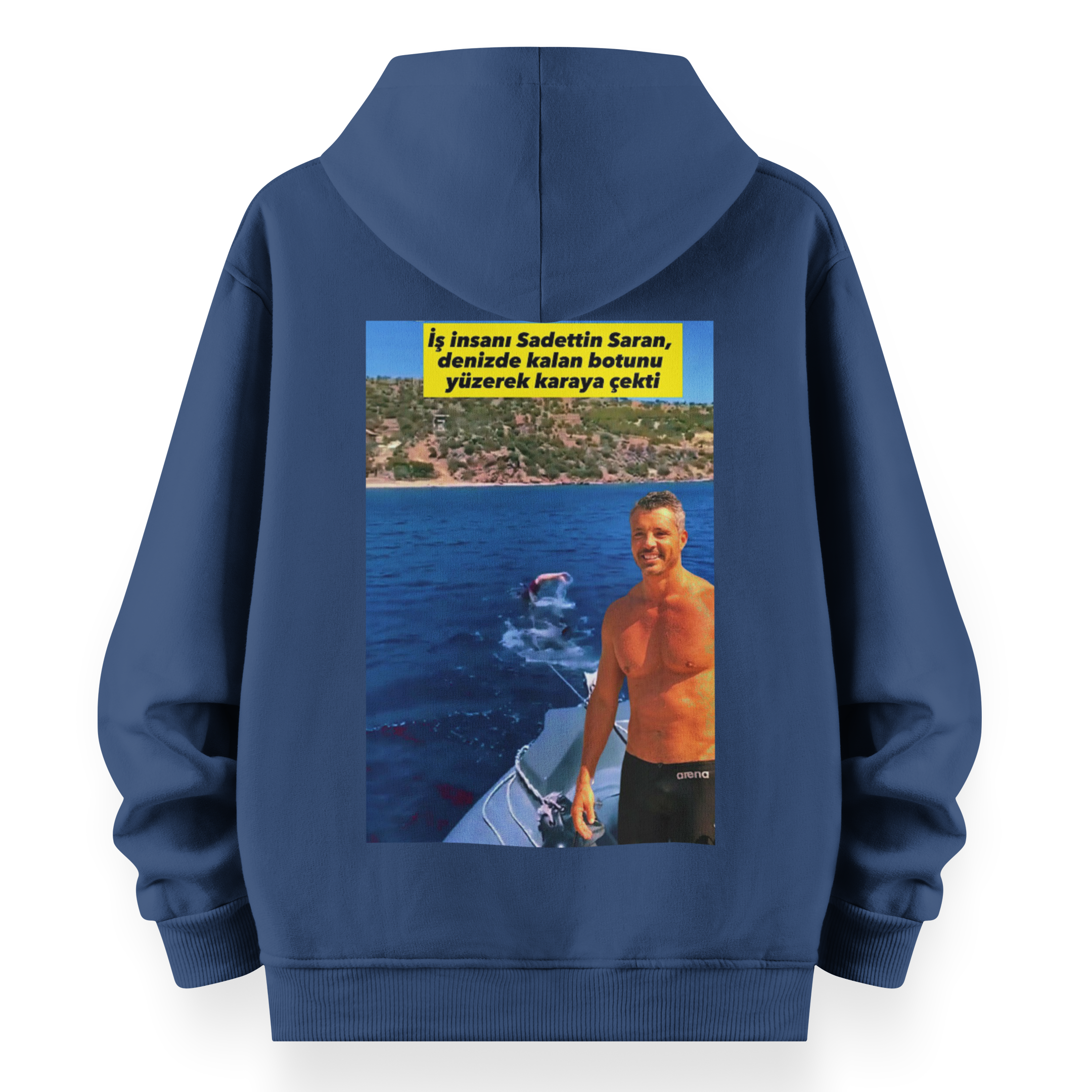 Saadettin Saran " Yüzerek Bot Çekiyor" Hoodie