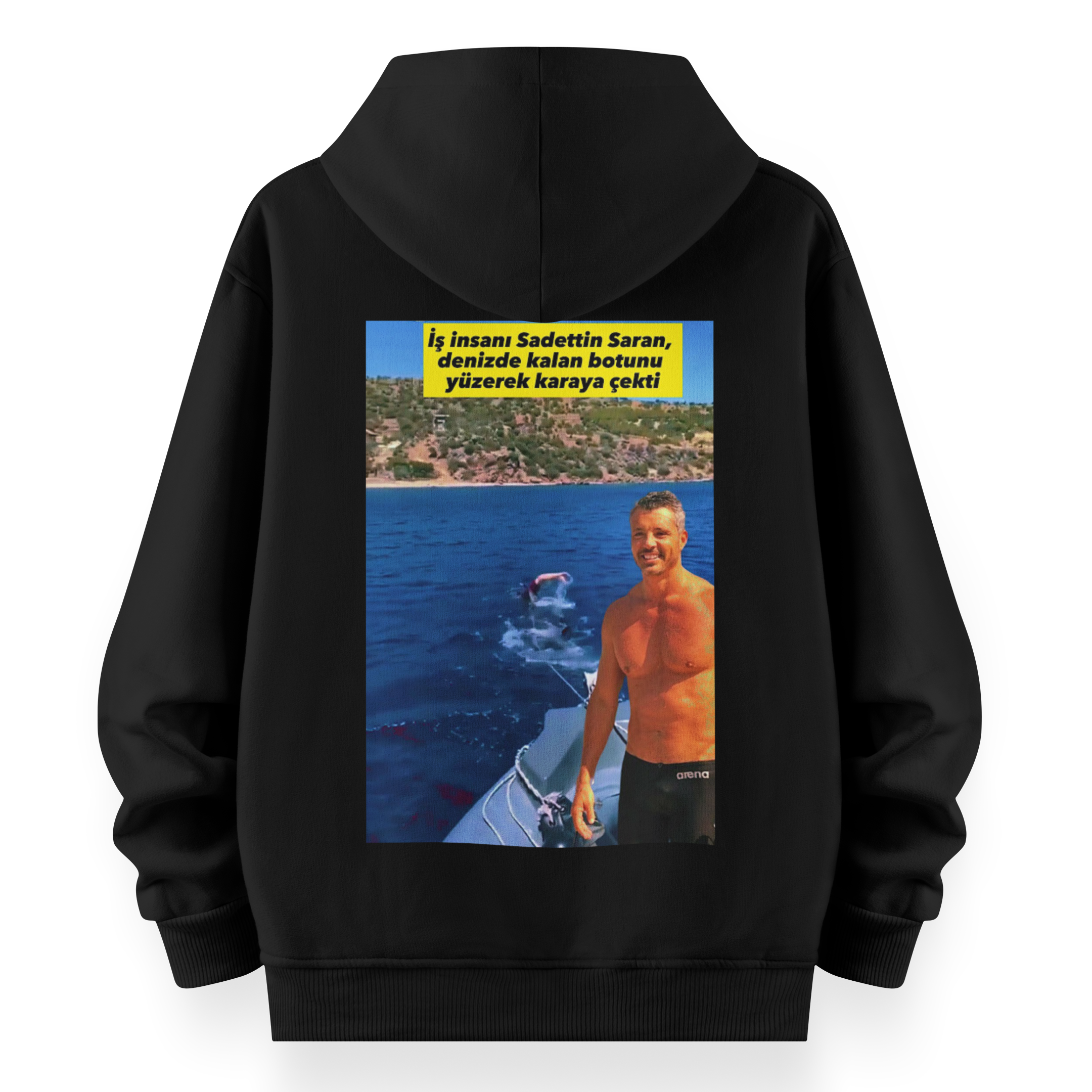 Saadettin Saran " Yüzerek Bot Çekiyor" Hoodie