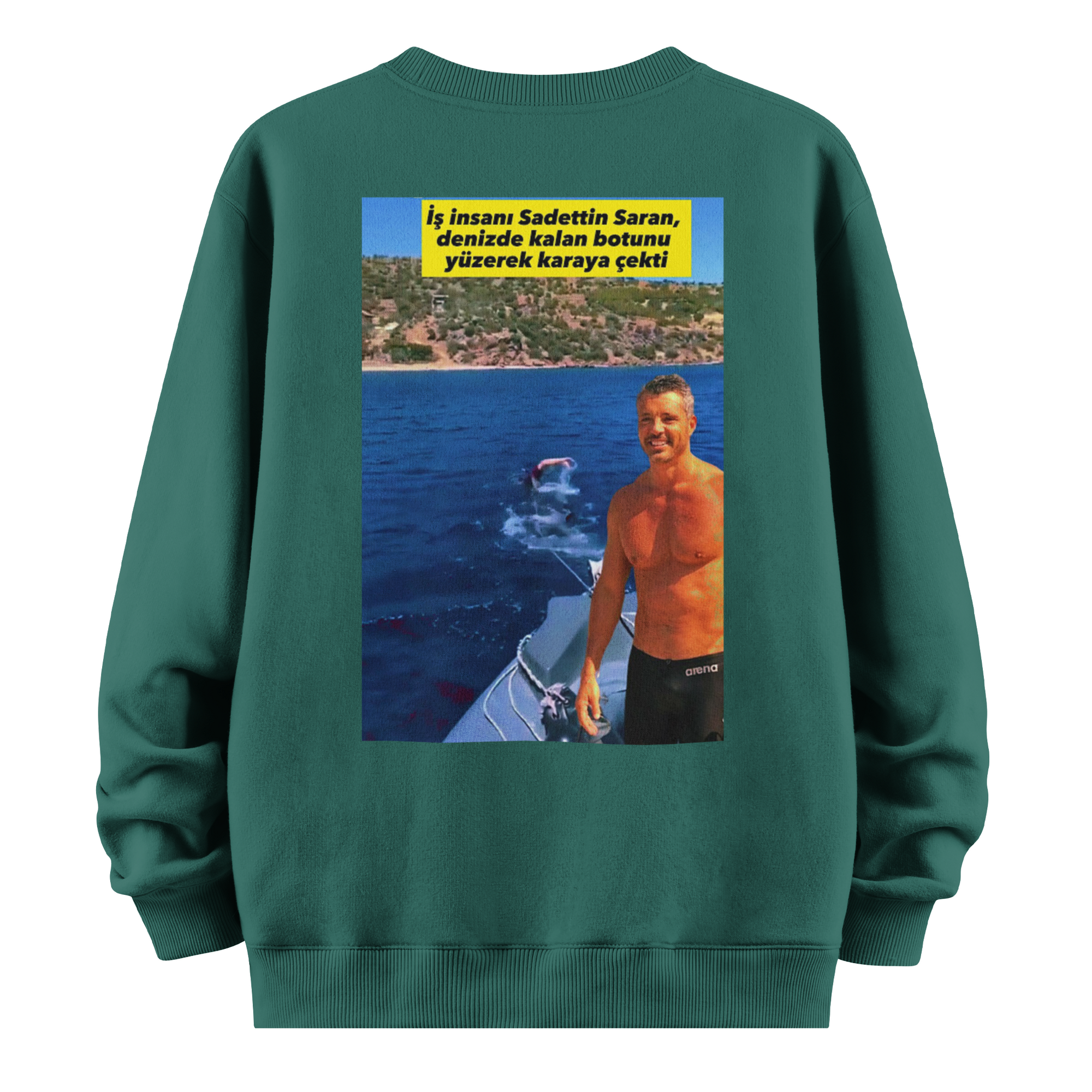 Saadettin Saran " Yüzerek Bot Çekiyor" Sweatshirt