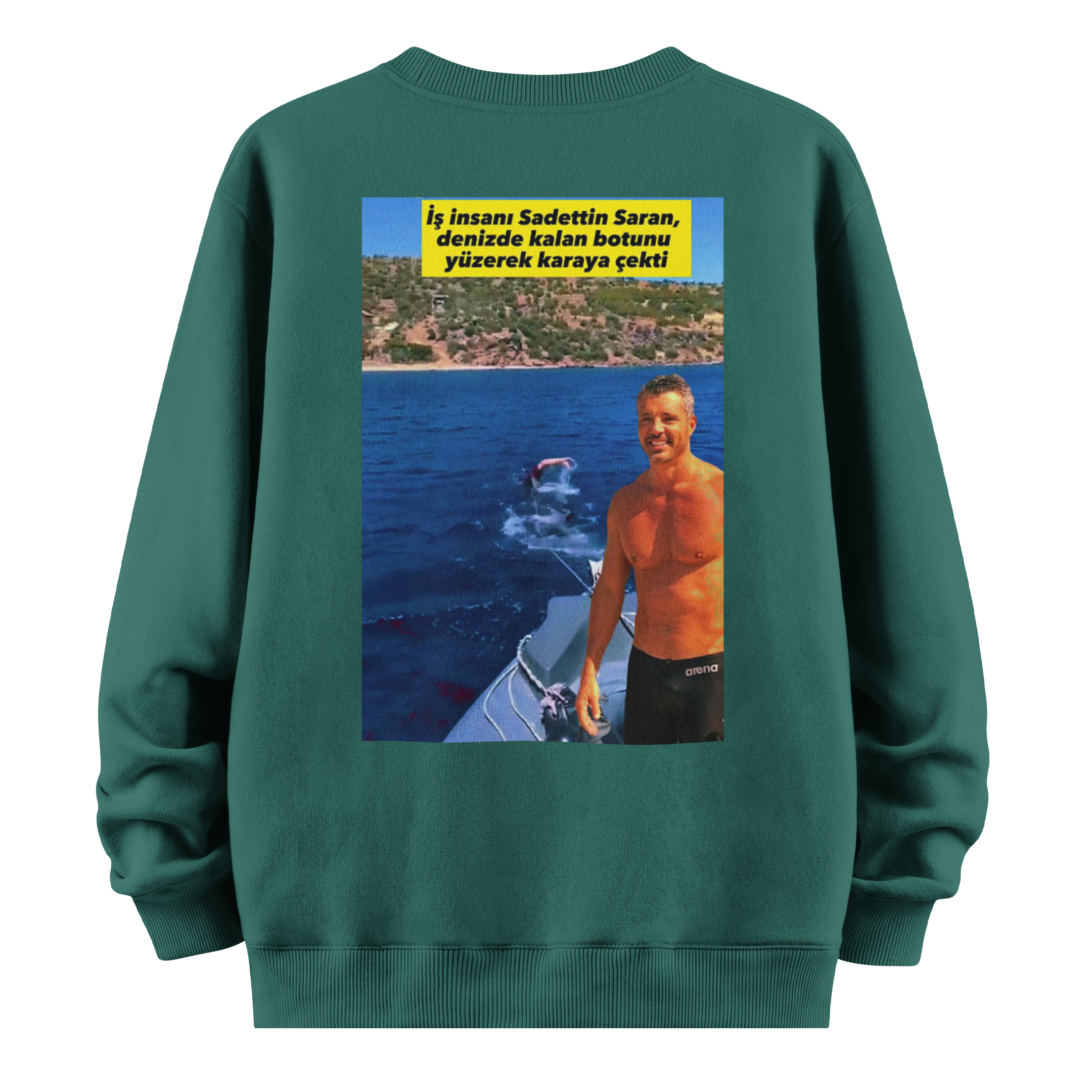 Saadettin Saran " Yüzerek Bot Çekiyor" Sweatshirt
